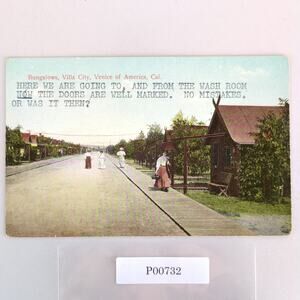 Bungalows Villa City Venice of America California 1900s Postcard Typed Front